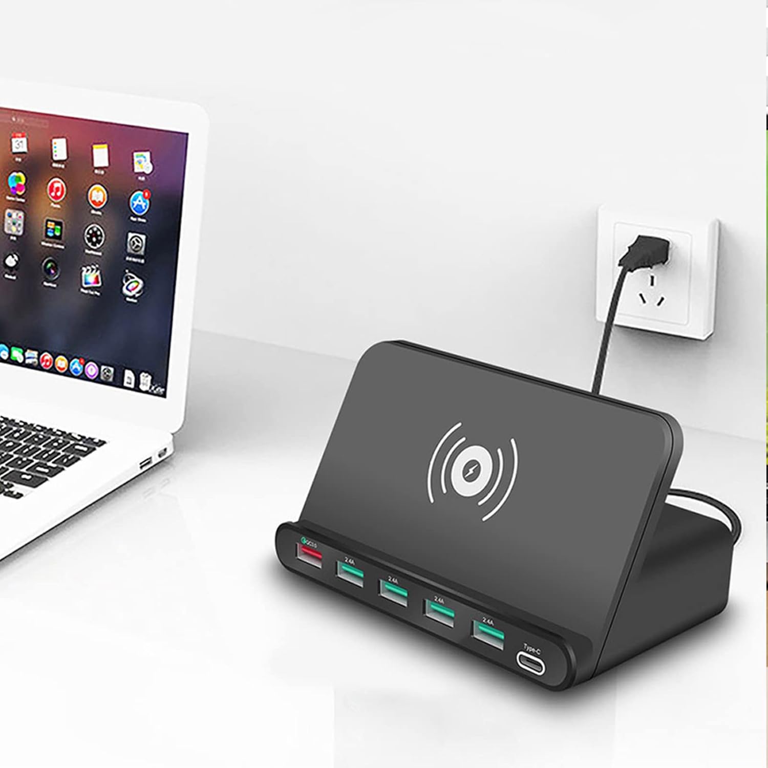 ORANGLES Charge Port 60W Six‑Port PD18W Intelligent Multi‑Port Decorative Charging Station - elegant presentation - exhibiting components - Image 6 of 6 | ideal for home | Discount on Charge Port 60W Six‑Port PD18W Intelligent Multi‑Port Decorative Charging Station Virginia | Free Shipping ORANGLES