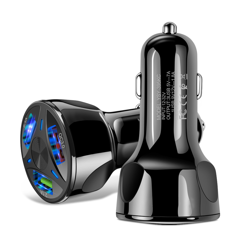 Car Charger QC3.0 USB Dual Port Fast Charging Adapter