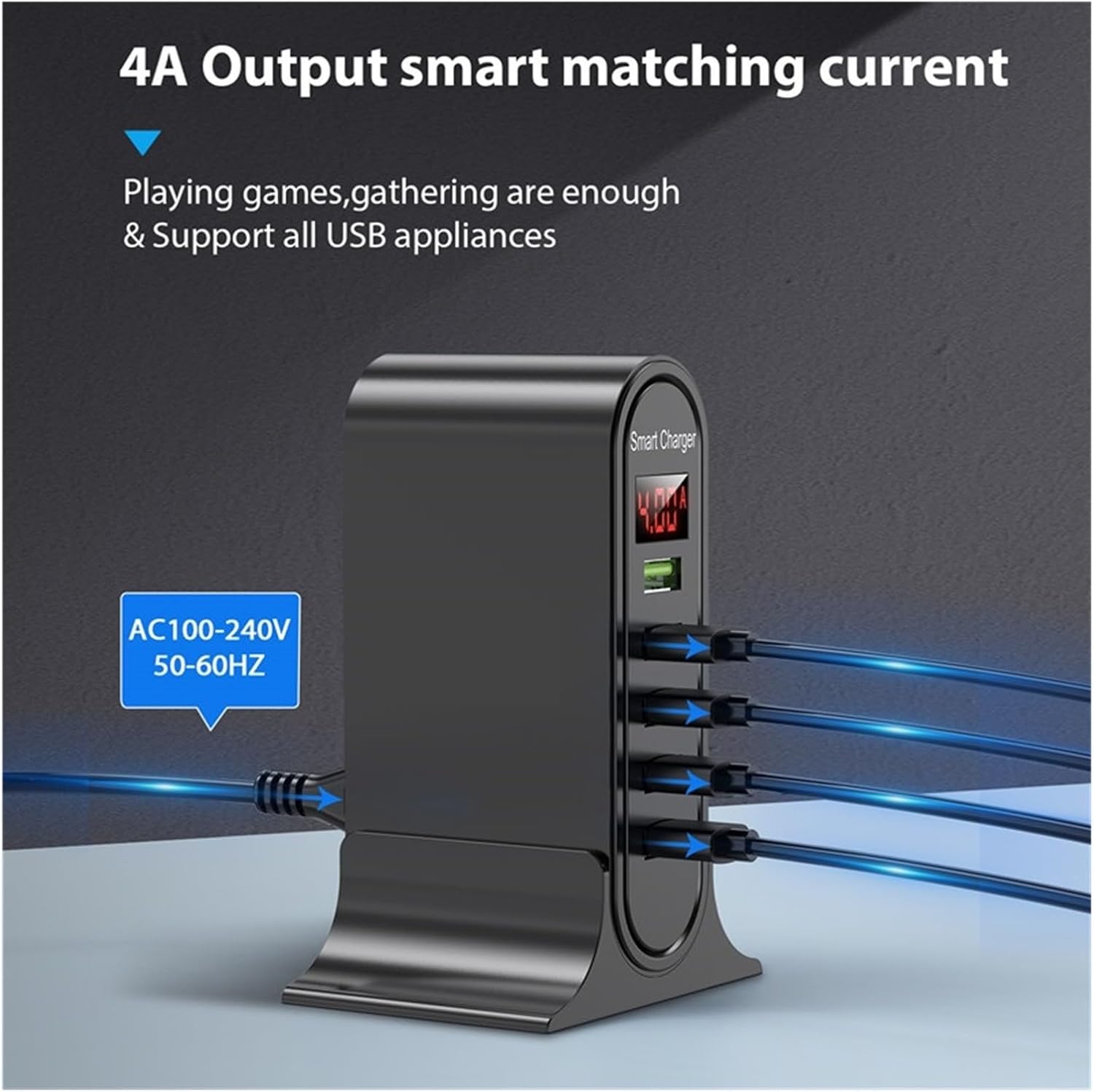 ORANGLES USB Charger Five‑Port Smart Multi‑Device Fast Charging Hub - angled perspective - presenting advantages - Image 4 of 6 | fits any environment | Purchase USB Charger Five‑Port Smart Multi‑Device Fast Charging Hub Michigan | Free Shipping ORANGLES
