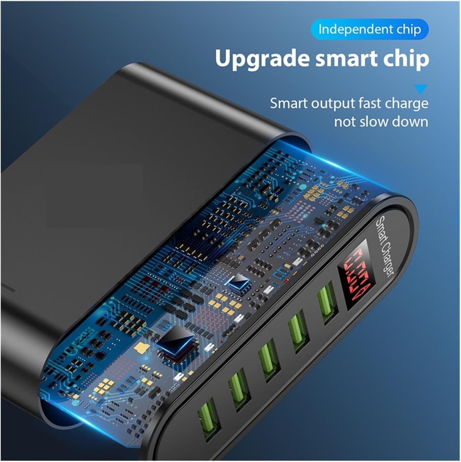 ORANGLES USB Charger Five‑Port Smart Multi‑Device Fast Charging Hub - full product showcase - displaying specifications - Image 5 of 6 | adapts to any space | USB Charger Five‑Port Smart Multi‑Device Fast Charging Hub deal New Jersey | Free Shipping ORANGLES