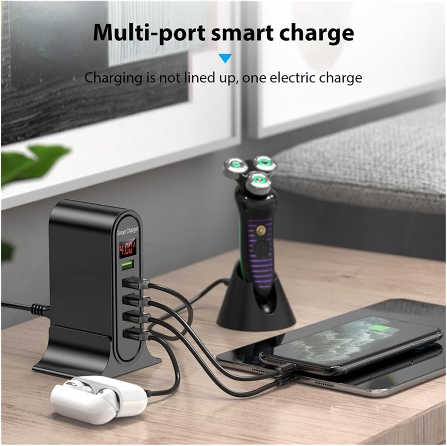 ORANGLES USB Charger Five‑Port Smart Multi‑Device Fast Charging Hub - elegant presentation - exhibiting components - Image 6 of 6 | ideal for home | Discount on USB Charger Five‑Port Smart Multi‑Device Fast Charging Hub Virginia | Free Shipping ORANGLES