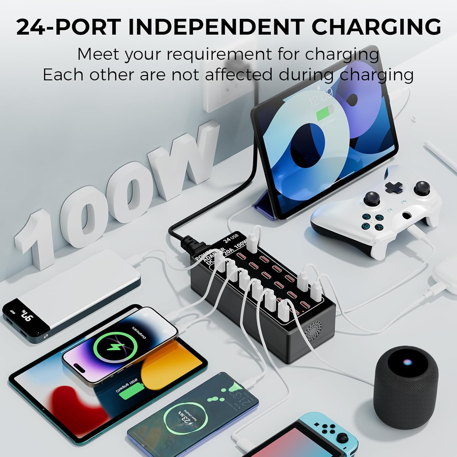 ORANGLES USB Charger Fast Charging 24‑Port Multi‑Device Power Hub - high resolution display - exposing craftsmanship - Image 2 of 6 | built for everyone | USB Charger Fast Charging 24‑Port Multi‑Device Power Hub for sale Georgia | Free Shipping ORANGLES