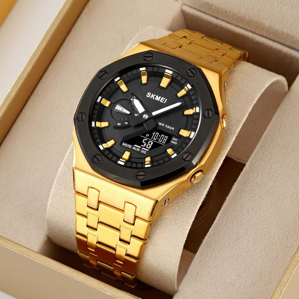 ORANGLES Men’s Creative Multifunction Dual‑Display Business Electronic Watch - high resolution display - exposing craftsmanship - Image 2 of 3 | built for everyone | Men’s Creative Multifunction Dual‑Display Business Electronic Watch for sale Georgia | Free Shipping ORANGLES