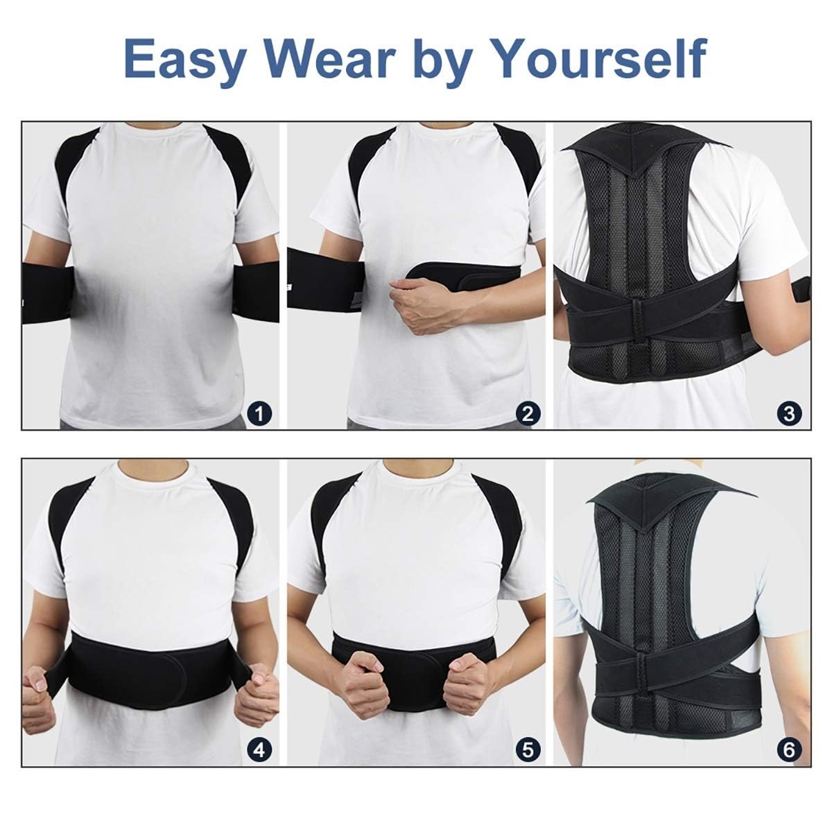 ORANGLES Unisex Back Support Posture Corrector – Shoulder Alignment & Sitting Support Belt - angled perspective - presenting advantages - Image 4 of 6 | fits any environment | Purchase Unisex Back Support Posture Corrector – Shoulder Alignment & Sitting Support Belt Michigan | Free Shipping ORANGLES