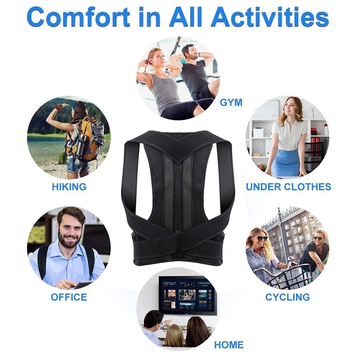 ORANGLES Unisex Back Support Posture Corrector – Shoulder Alignment & Sitting Support Belt - elegant presentation - exhibiting components - Image 6 of 6 | ideal for home | Discount on Unisex Back Support Posture Corrector – Shoulder Alignment & Sitting Support Belt Virginia | Free Shipping ORANGLES
