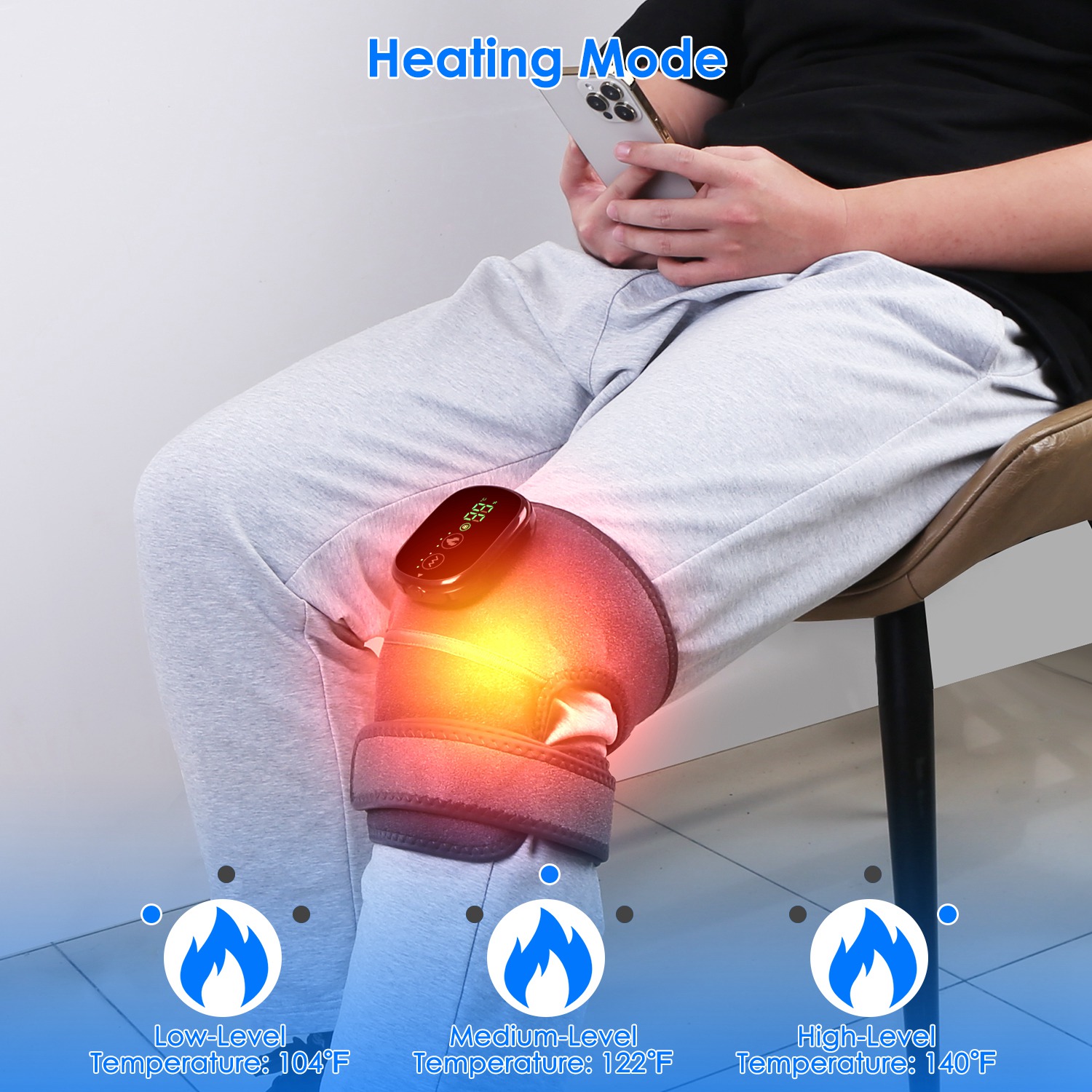 ORANGLES Knee Massager with Heat 3‑in‑1 Heated Brace for Knee, Shoulder, and Elbow with Vibration Therapy - elegant presentation - exhibiting components - Image 6 of 6 | ideal for home | Discount on Knee Massager with Heat 3‑in‑1 Heated Brace for Knee, Shoulder, and Elbow with Vibration Therapy Virginia | Free Shipping ORANGLES