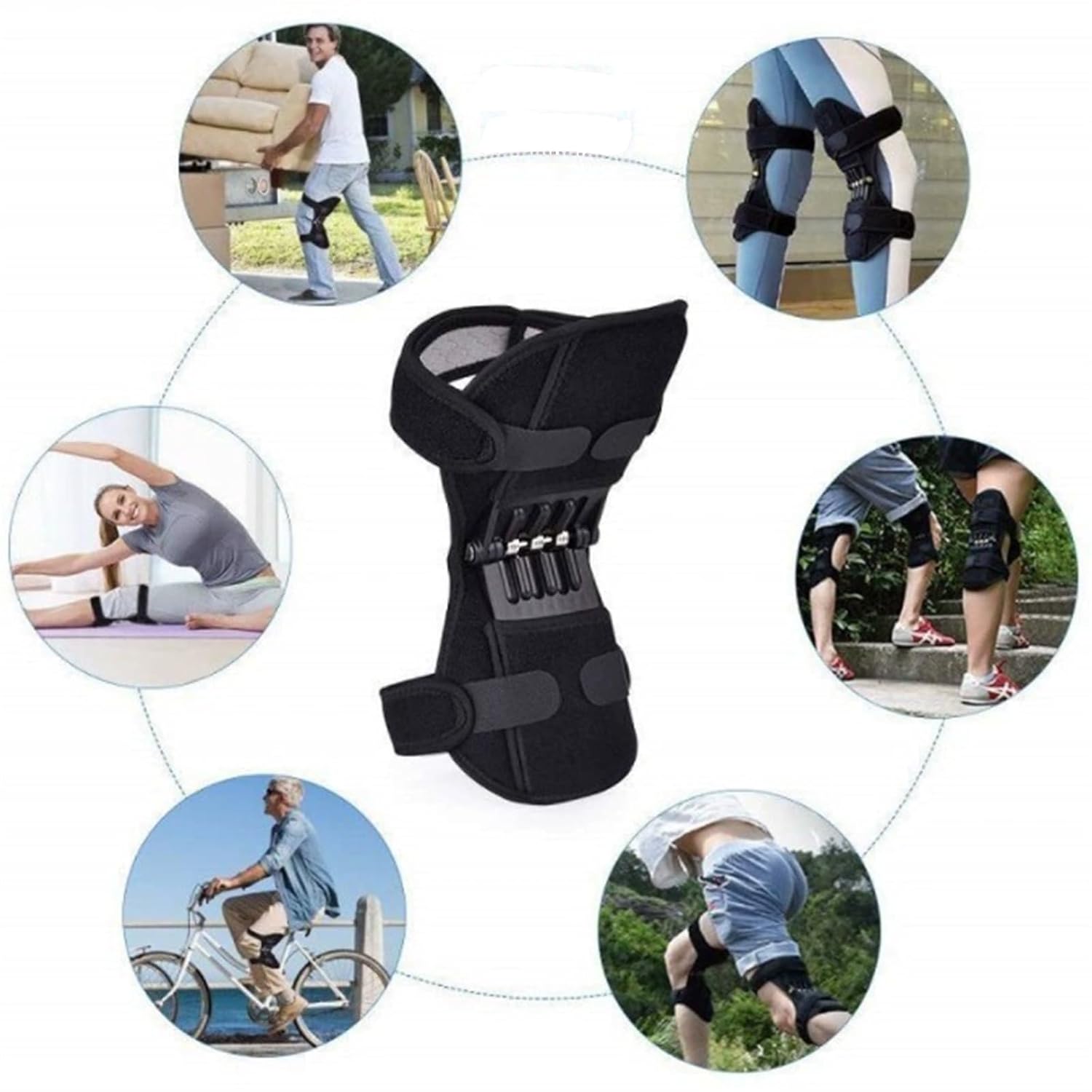 ORANGLES Knee Brace Joint Power Support with 4‑Spring Ergonomic Stabilizer Pads (2 Pack) - elegant presentation - exhibiting components - Image 6 of 6 | ideal for home | Discount on Knee Brace Joint Power Support with 4‑Spring Ergonomic Stabilizer Pads (2 Pack) Virginia | Free Shipping ORANGLES