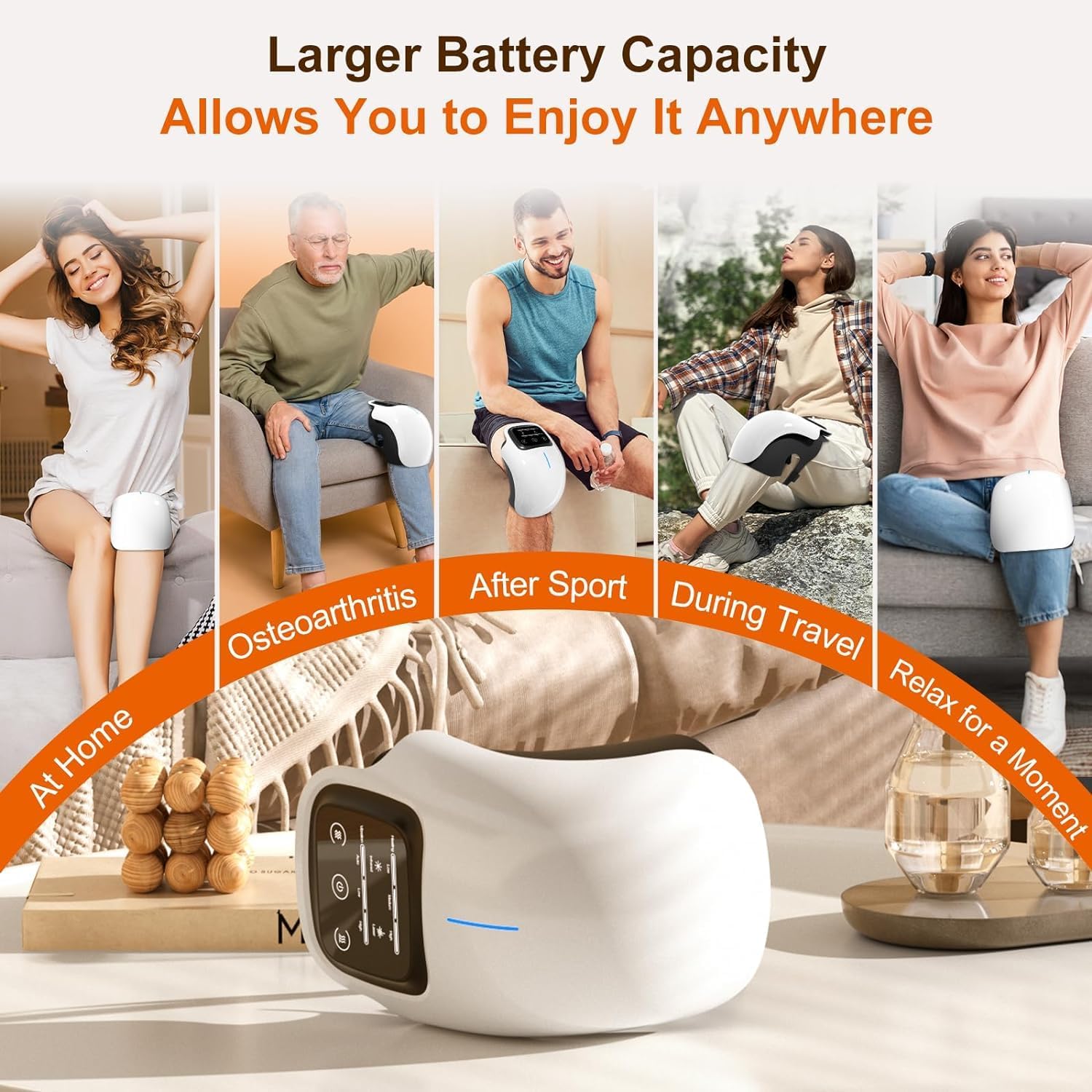 ORANGLES Knee Massager Intelligent Electric Kneading, Heating, Infrared, and Vibration Therapy (Rechargeable) - elegant presentation - exhibiting components - Image 6 of 6 | ideal for home | Discount on Knee Massager Intelligent Electric Kneading, Heating, Infrared, and Vibration Therapy (Rechargeable) Virginia | Free Shipping ORANGLES