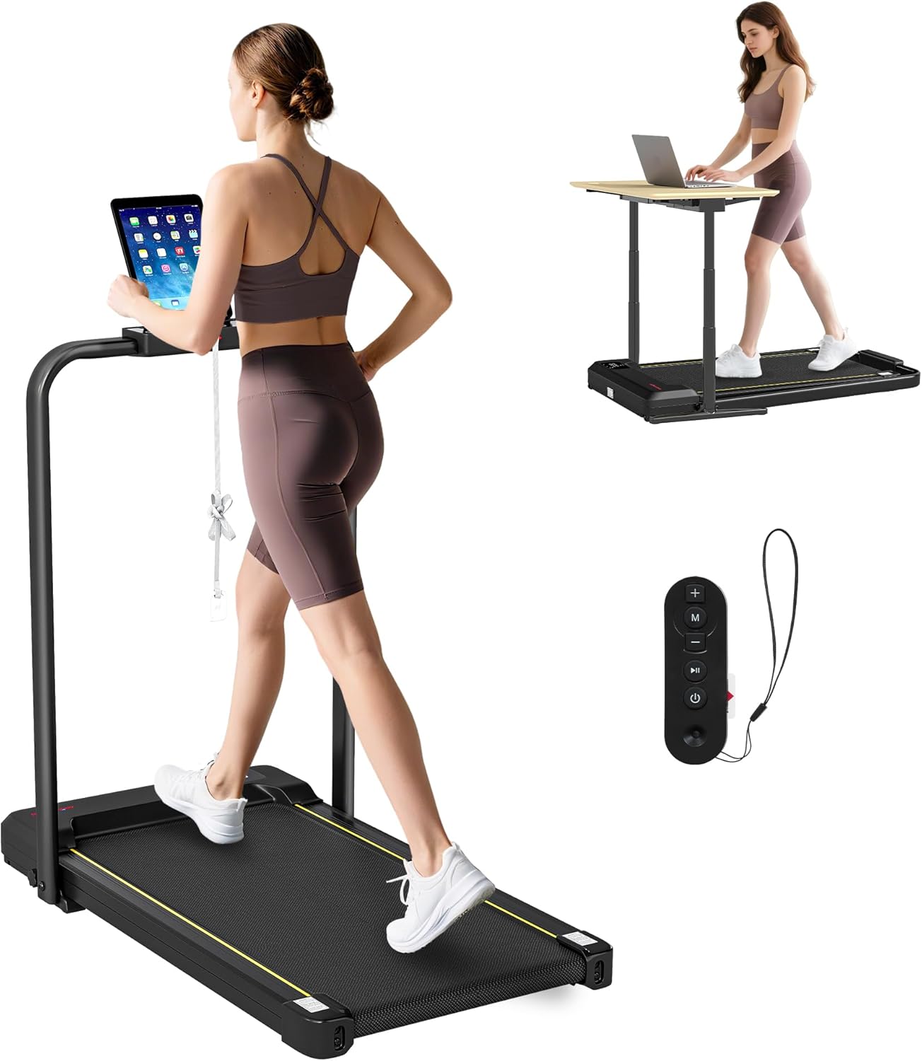 Foldable Treadmill Walking Pad Under Desk Running Machine with LED and Remote