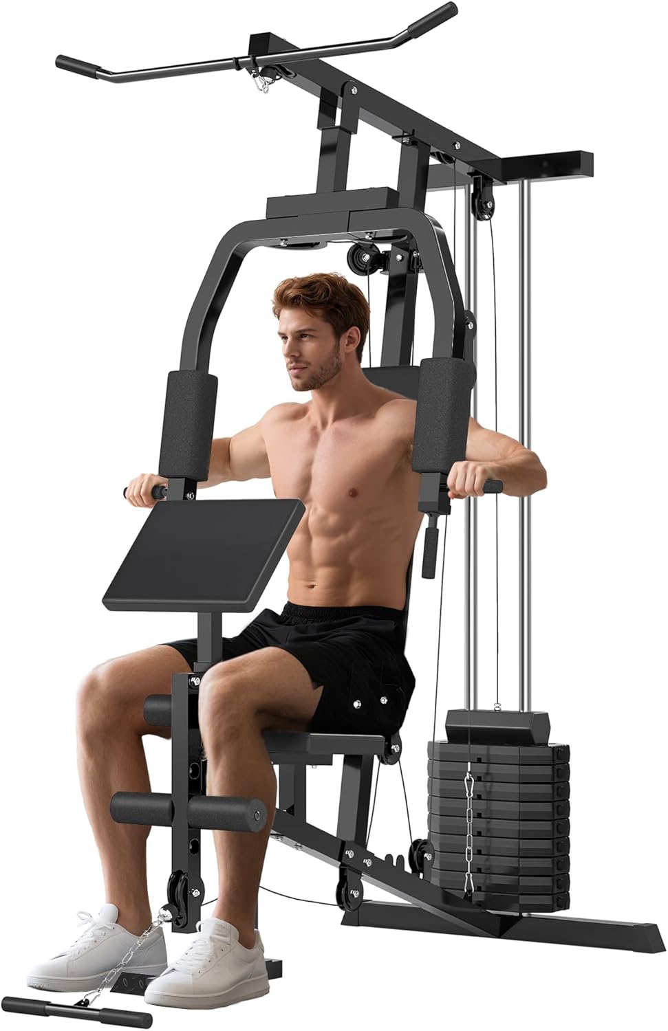 Home Gym System Multifunction 99Lbs Weight Stack Full Body Workout Station