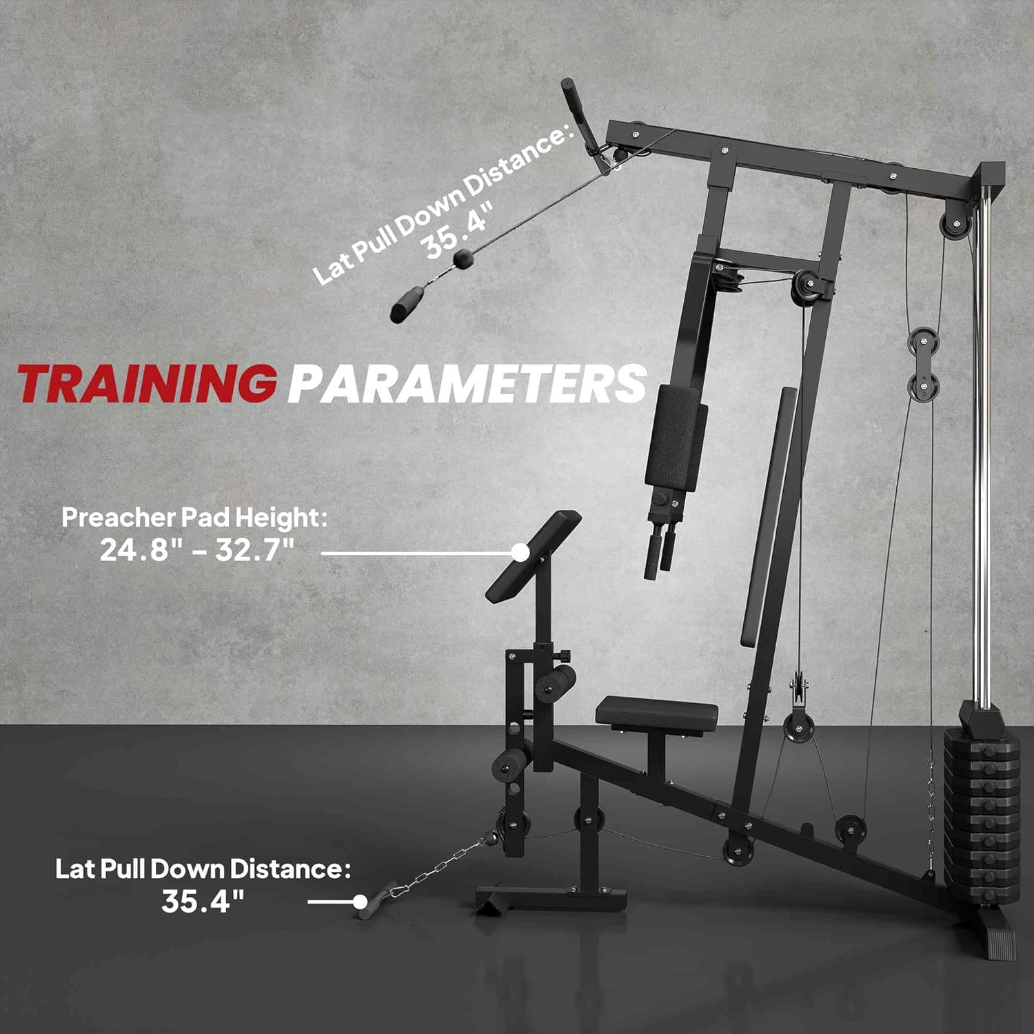 ORANGLES Home Gym System Multifunction 99Lbs Weight Stack Full Body Workout Station - angled perspective - presenting advantages - Image 4 of 5 | fits any environment | Purchase Home Gym System Multifunction 99Lbs Weight Stack Full Body Workout Station Michigan | Free Shipping ORANGLES