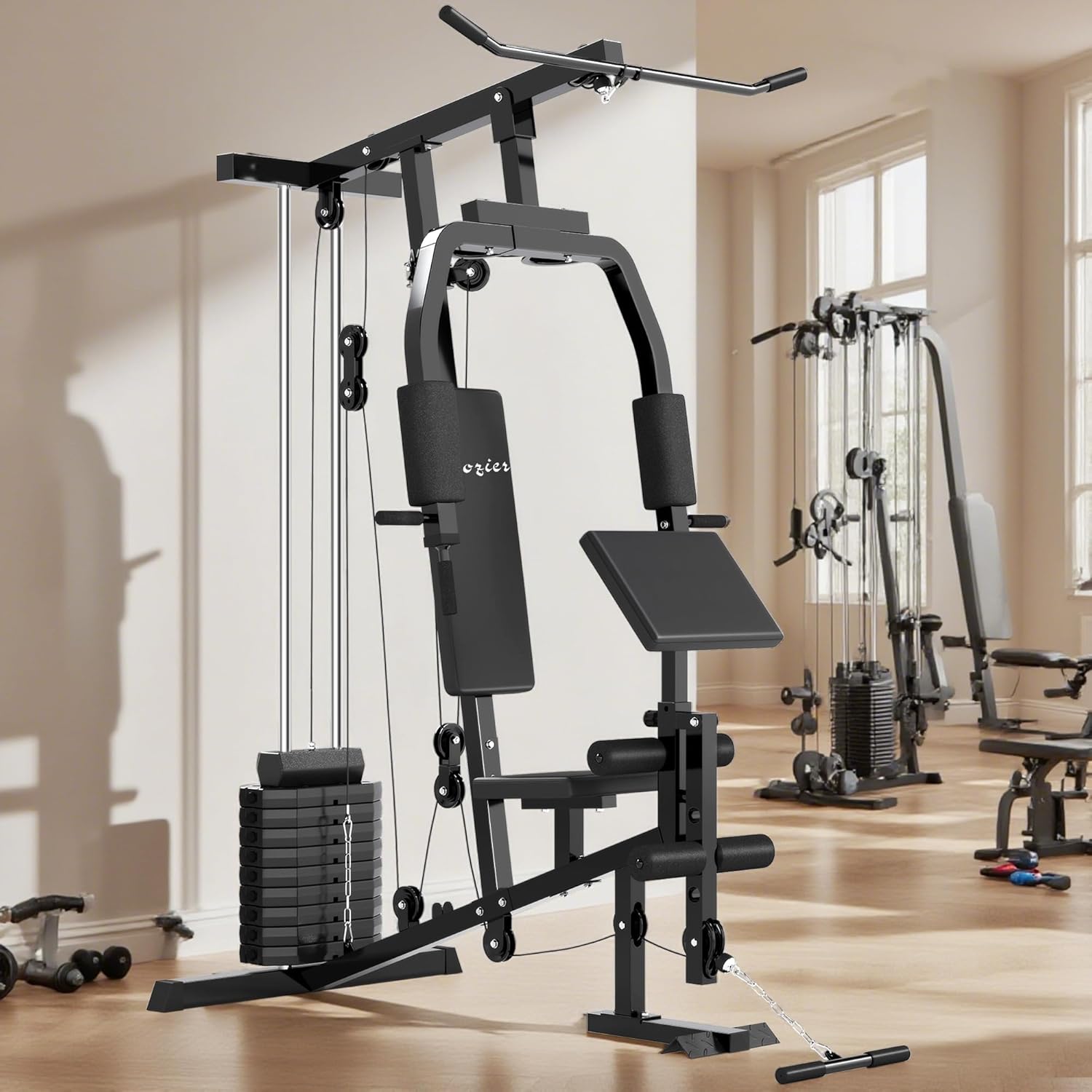 ORANGLES Home Gym System Multifunction 99Lbs Weight Stack Full Body Workout Station - full product showcase - displaying specifications - Image 5 of 5 | adapts to any space | Home Gym System Multifunction 99Lbs Weight Stack Full Body Workout Station deal New Jersey | Free Shipping ORANGLES