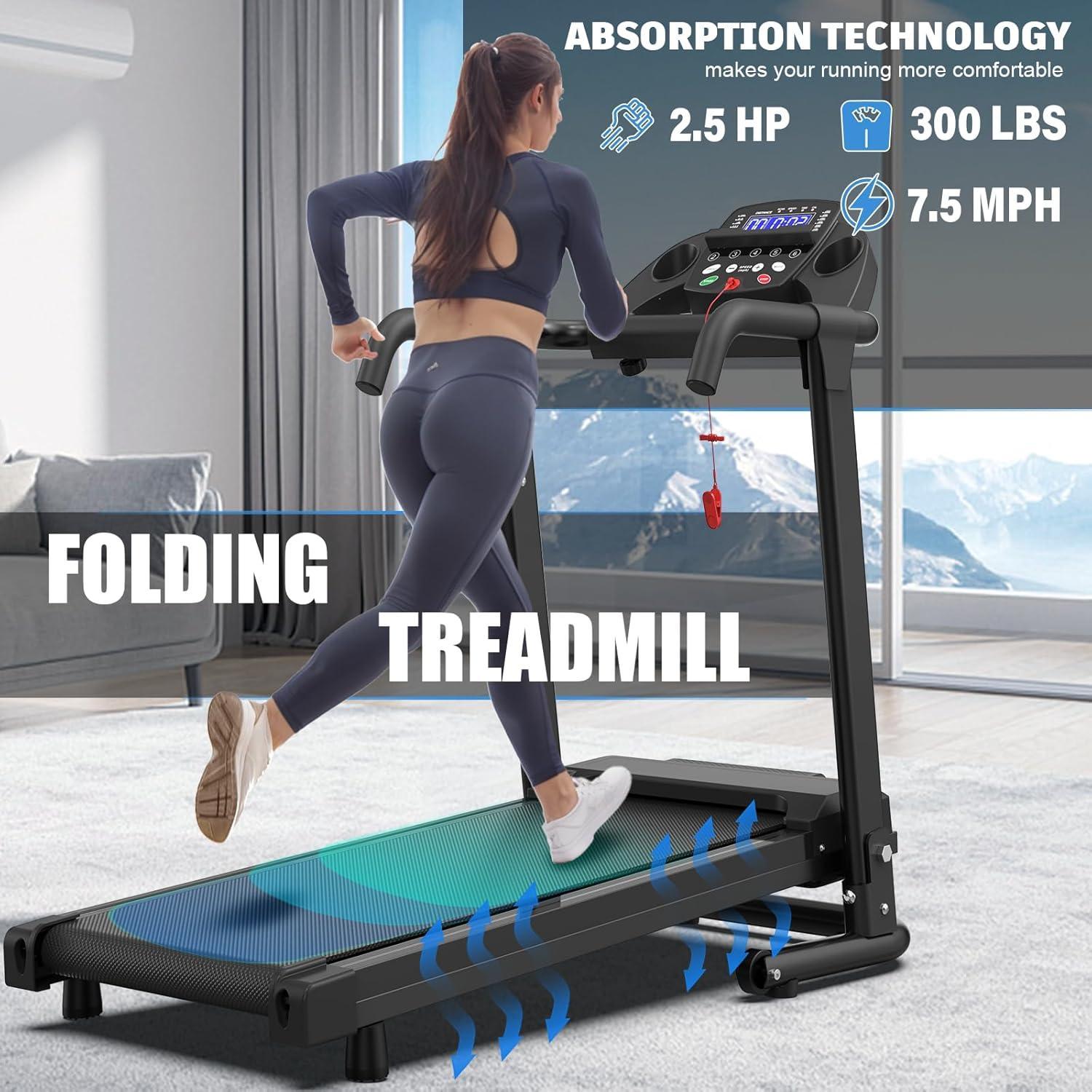 ORANGLES Best Portable Treadmill Foldable 2.5HP Fitness Walking Machine with APP Control - detailed closeup view - illustrating benefits - Image 3 of 4 | created for all | Shop Best Portable Treadmill Foldable 2.5HP Fitness Walking Machine with APP Control North Carolina | Free Shipping ORANGLES