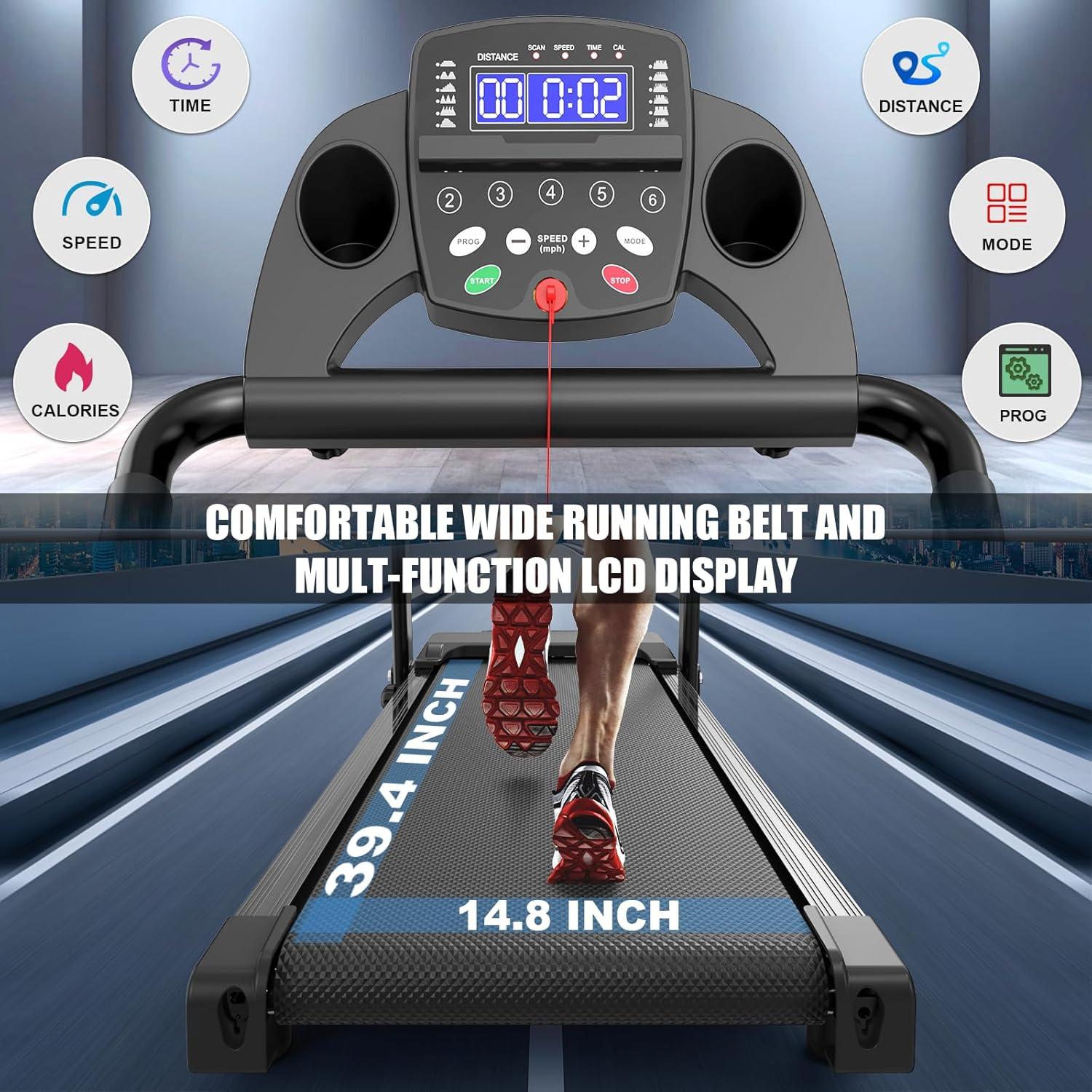 ORANGLES Best Portable Treadmill Foldable 2.5HP Fitness Walking Machine with APP Control - angled perspective - presenting advantages - Image 4 of 4 | fits any environment | Purchase Best Portable Treadmill Foldable 2.5HP Fitness Walking Machine with APP Control Michigan | Free Shipping ORANGLES