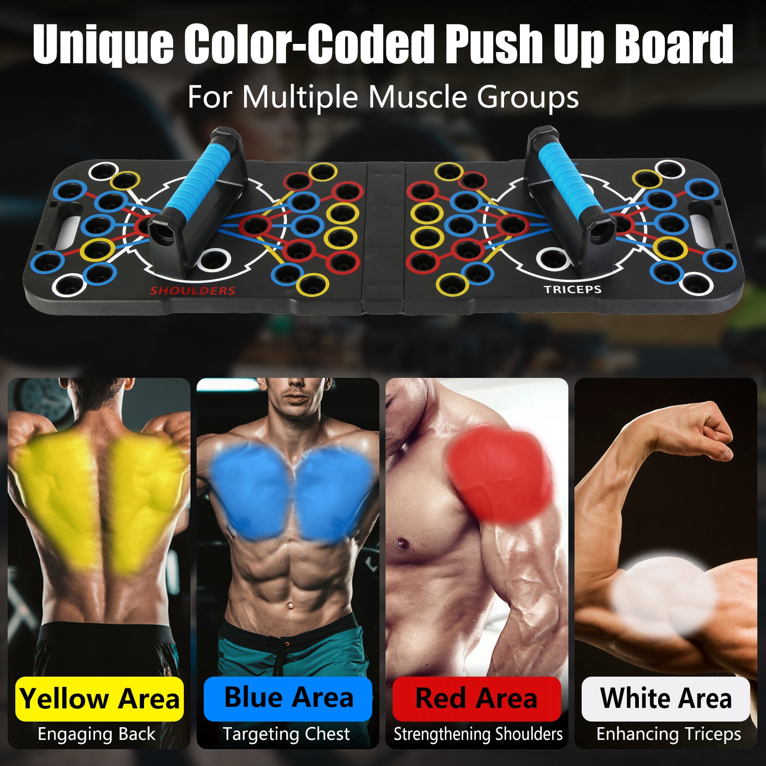 ORANGLES Foldable Push Up Board 15‑in‑1 Multifunctional Home Gym Strength Training Kit - full product showcase - displaying specifications - Image 5 of 5 | adapts to any space | Foldable Push Up Board 15‑in‑1 Multifunctional Home Gym Strength Training Kit deal New Jersey | Free Shipping ORANGLES