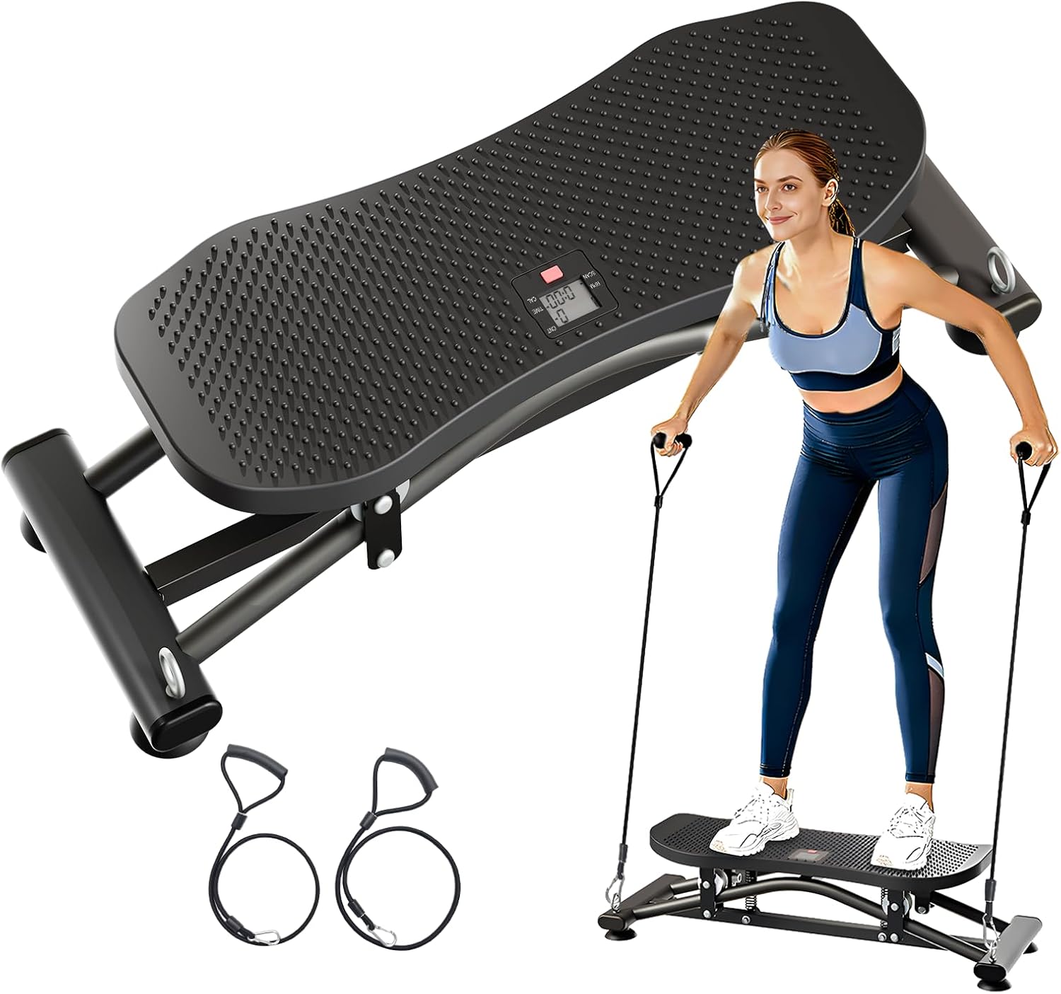 Ski Machines Fitness Sliding Indoor Ski Simulator with Resistance Bands