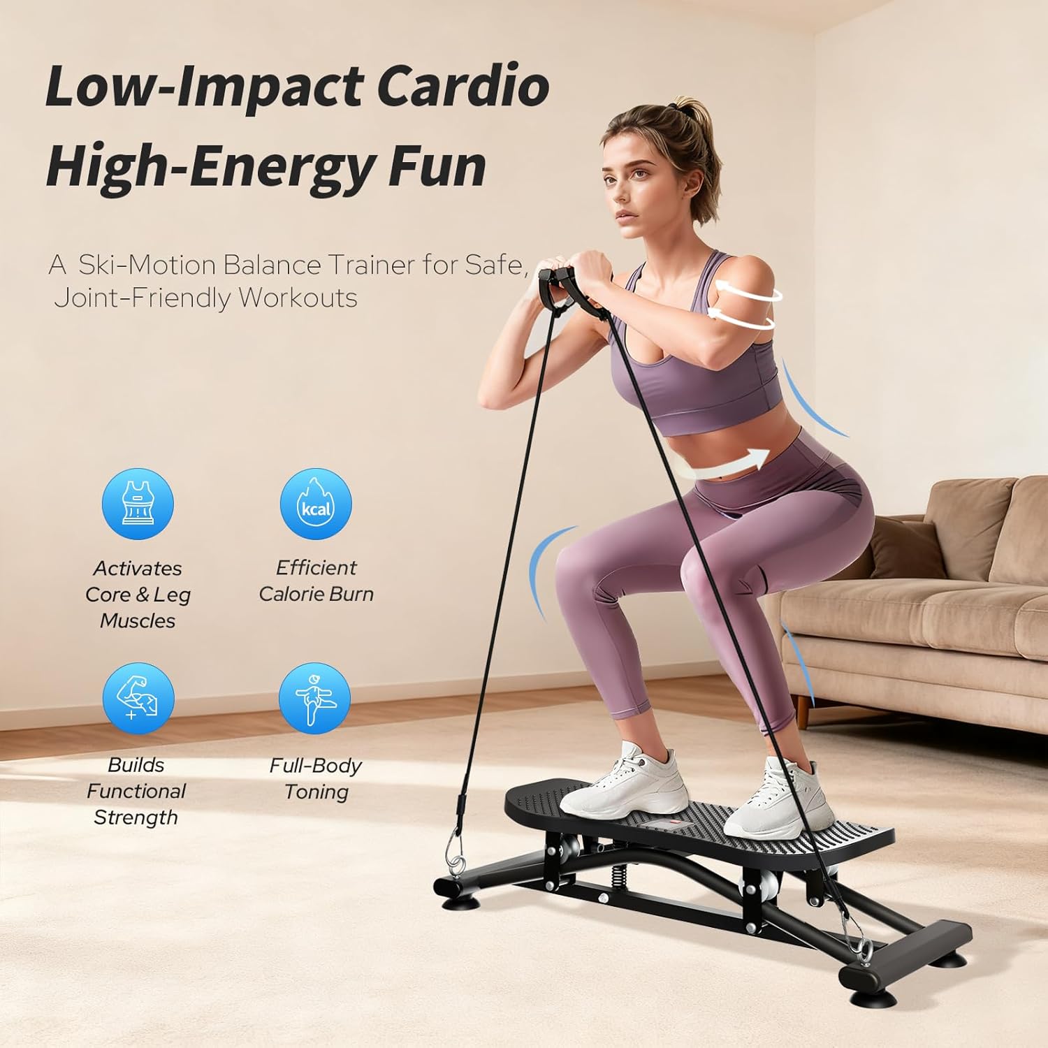 ORANGLES Ski Machines Fitness Sliding Indoor Ski Simulator with Resistance Bands - high resolution display - exposing craftsmanship - Image 2 of 6 | built for everyone | Ski Machines Fitness Sliding Indoor Ski Simulator with Resistance Bands for sale Georgia | Free Shipping ORANGLES