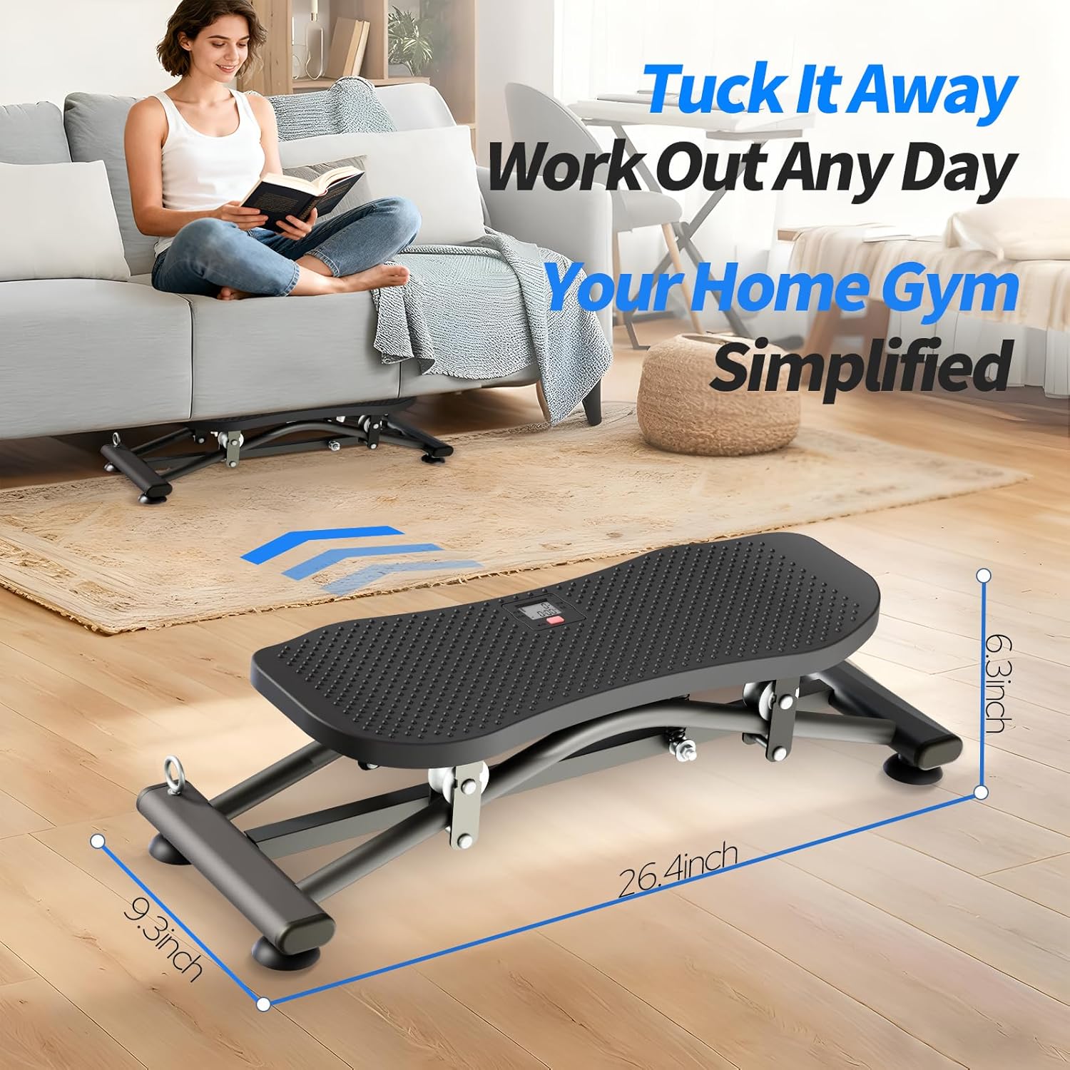 ORANGLES Ski Machines Fitness Sliding Indoor Ski Simulator with Resistance Bands - full product showcase - displaying specifications - Image 5 of 6 | adapts to any space | Ski Machines Fitness Sliding Indoor Ski Simulator with Resistance Bands deal New Jersey | Free Shipping ORANGLES