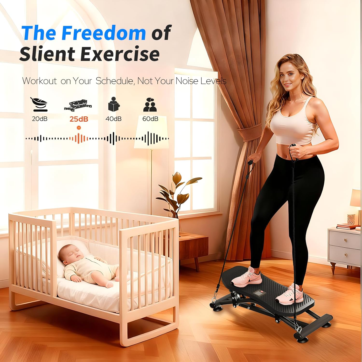 ORANGLES Ski Machines Fitness Sliding Indoor Ski Simulator with Resistance Bands - elegant presentation - exhibiting components - Image 6 of 6 | ideal for home | Discount on Ski Machines Fitness Sliding Indoor Ski Simulator with Resistance Bands Virginia | Free Shipping ORANGLES