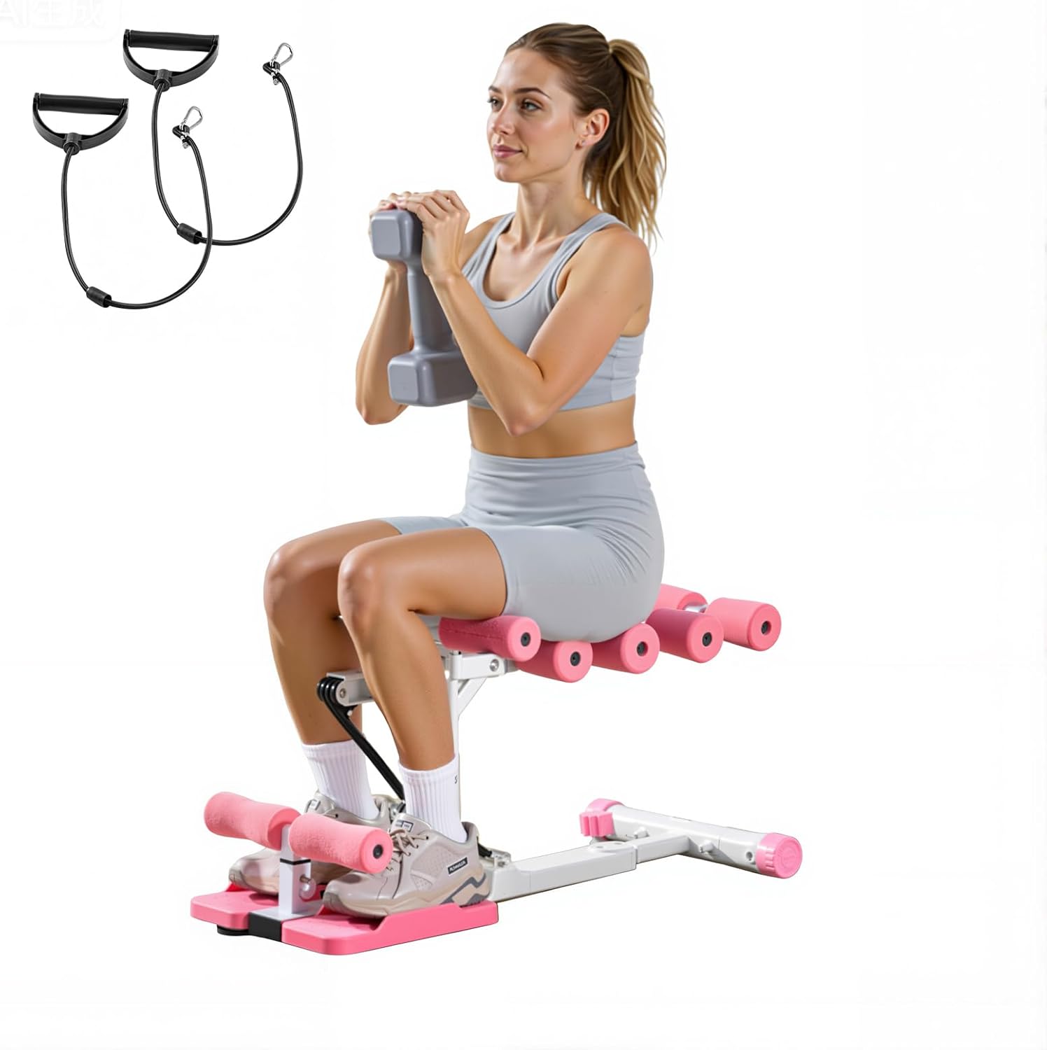Squat Machine Deep Glute Trainer with Resistance Bands for Home Gym