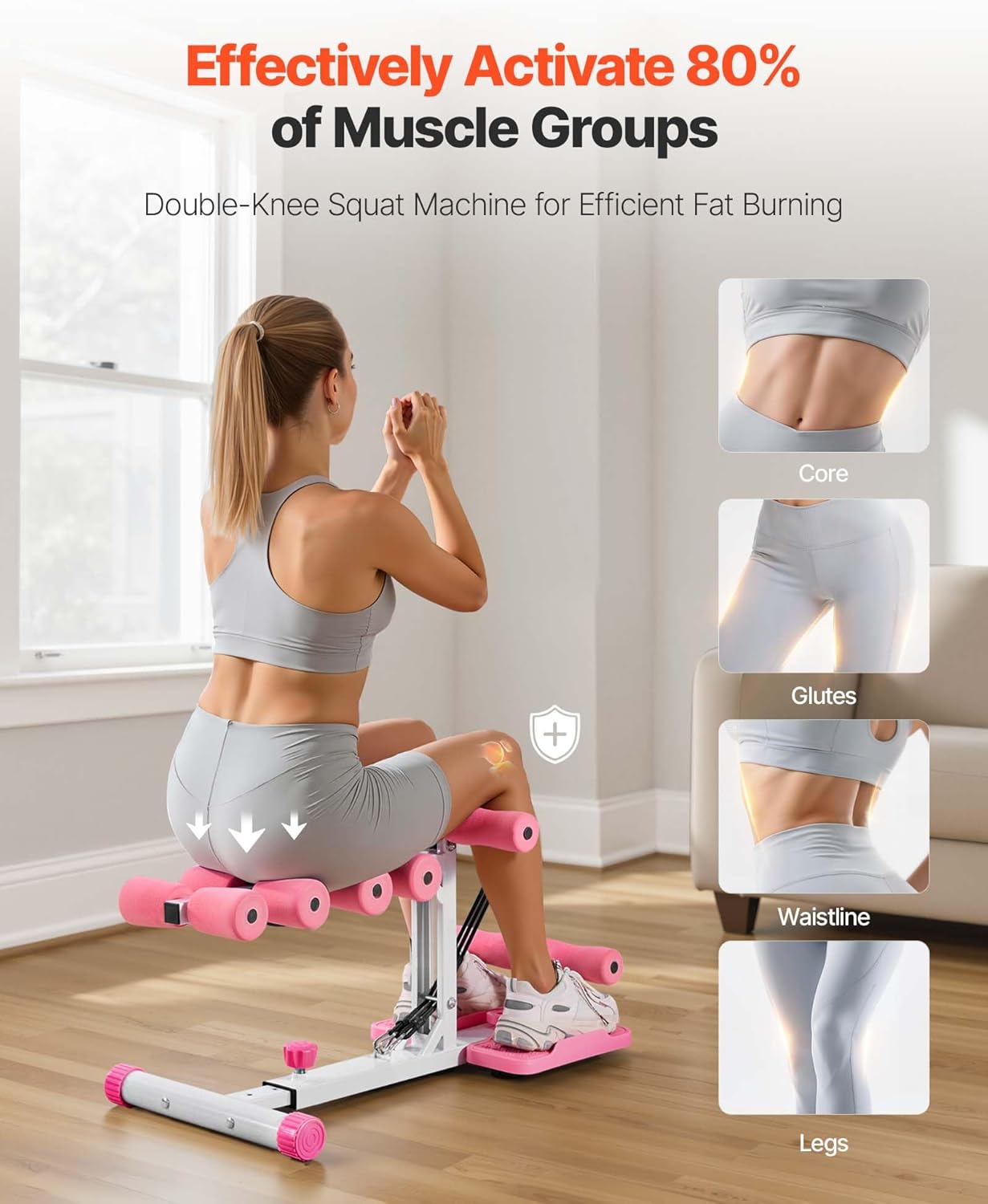 ORANGLES Squat Machine Deep Glute Trainer with Resistance Bands for Home Gym - high resolution display - exposing craftsmanship - Image 2 of 5 | built for everyone | Squat Machine Deep Glute Trainer with Resistance Bands for Home Gym for sale Georgia | Free Shipping ORANGLES