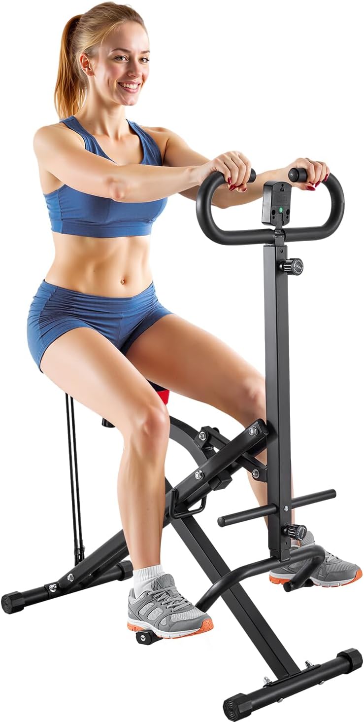 Squat Machine Deep Rowing Foldable Glute and Leg Trainer with Resistance Bands