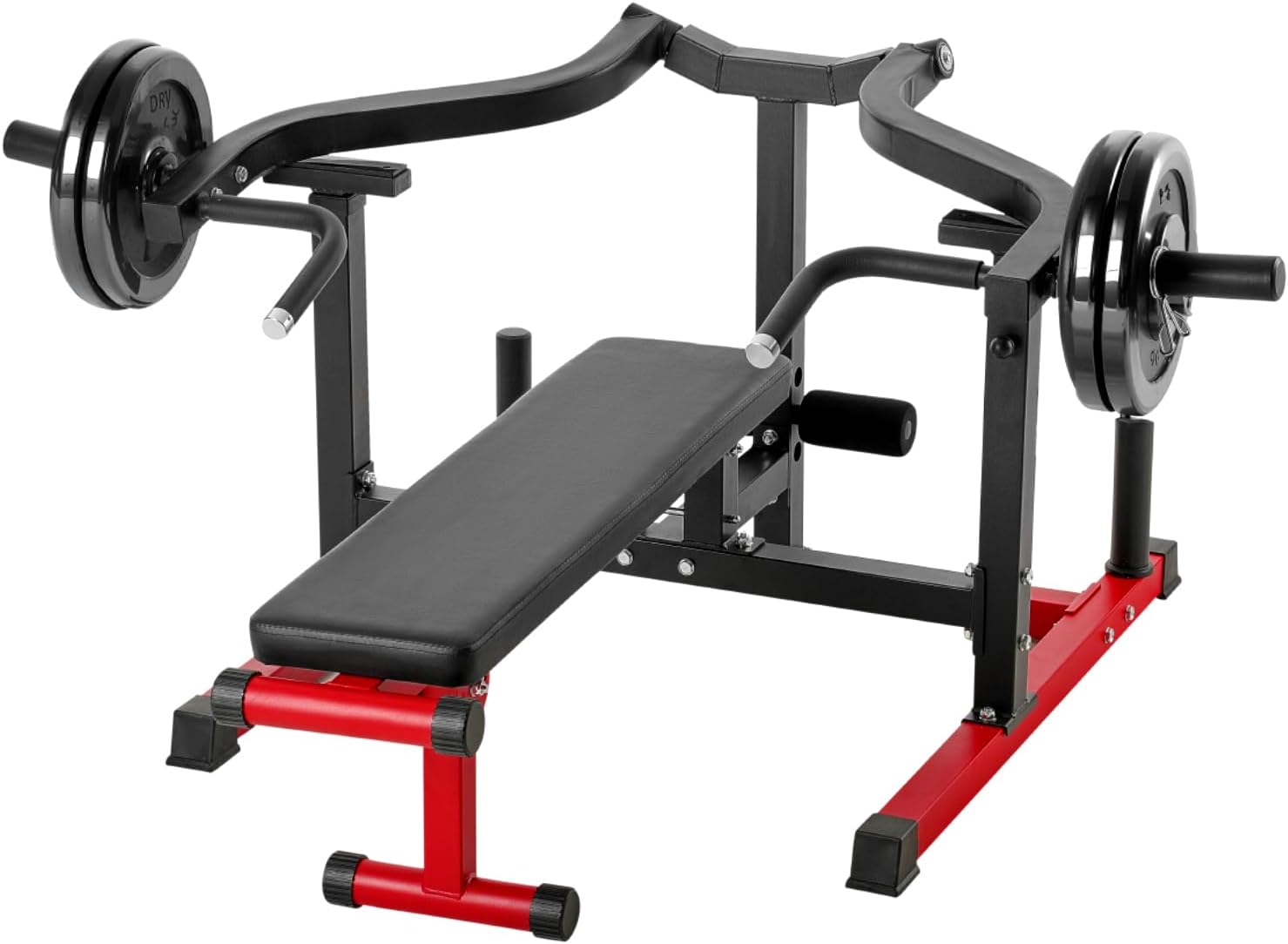 Chest Press Machine 450 LBS Adjustable Bench with Converging Arms for Home Gym