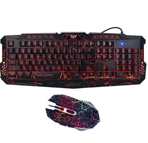 J10 Tricolor Backlight Gaming Keyboard Set – Wired Keyboard & Luminous Mouse