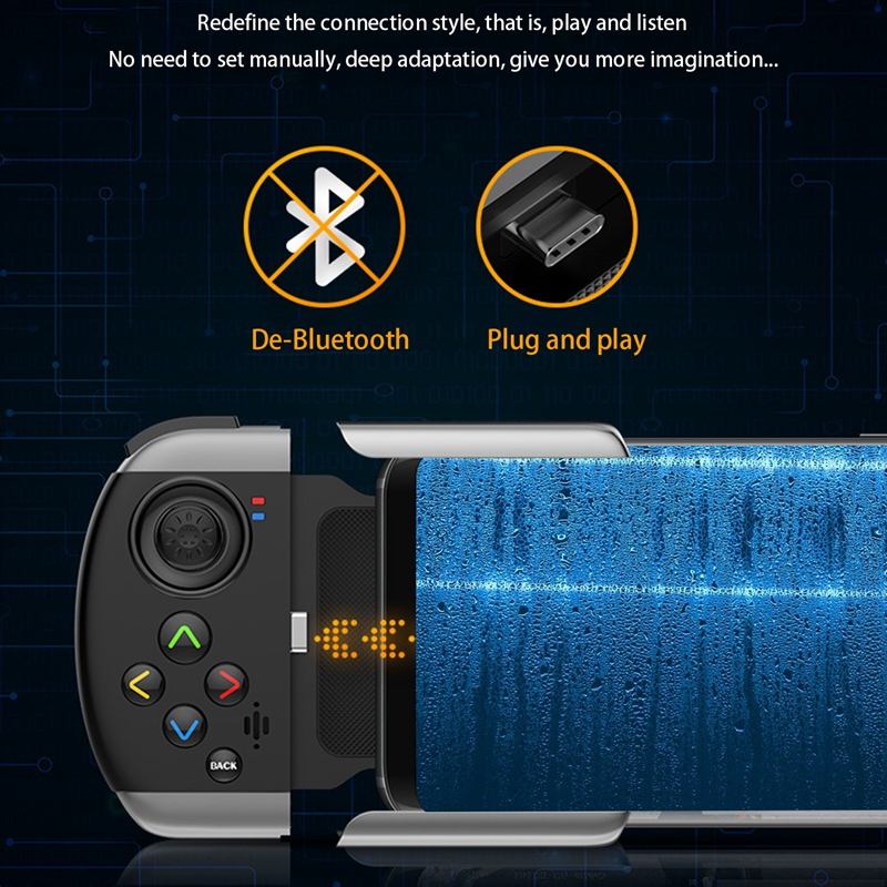 ORANGLES Wired & Bluetooth Gamepad – Dual‑Mode Gaming Controller for Mobile, PC & Console - full product showcase - displaying specifications - Image 5 of 5 | adapts to any space | Wired & Bluetooth Gamepad – Dual‑Mode Gaming Controller for Mobile, PC & Console deal New Jersey | Free Shipping ORANGLES