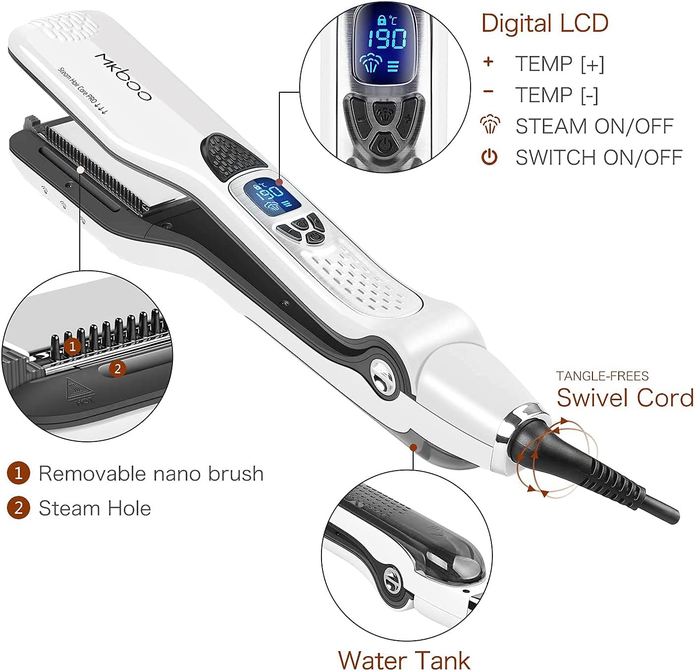 ORANGLES Japanese Hair Straightening Professional High‑Performance Hair Straightener for Smooth and Shiny Styling - detailed closeup view - illustrating benefits - Image 3 of 6 | created for all | Shop Japanese Hair Straightening Professional High‑Performance Hair Straightener for Smooth and Shiny Styling North Carolina | Free Shipping ORANGLES