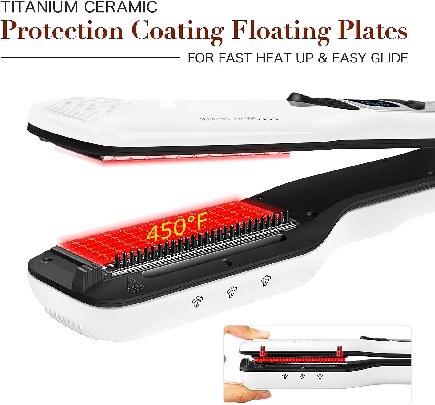 ORANGLES Japanese Hair Straightening Professional High‑Performance Hair Straightener for Smooth and Shiny Styling - full product showcase - displaying specifications - Image 5 of 6 | adapts to any space | Japanese Hair Straightening Professional High‑Performance Hair Straightener for Smooth and Shiny Styling deal New Jersey | Free Shipping ORANGLES