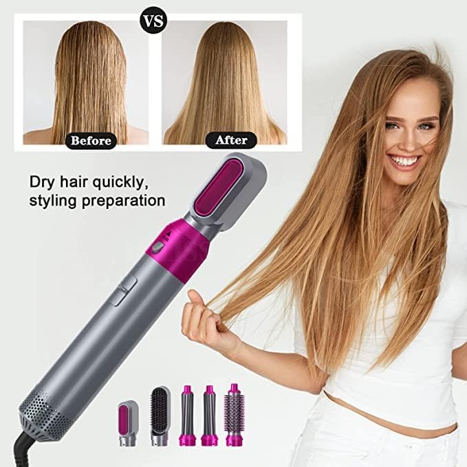 ORANGLES Straightening Comb 5‑in‑1 Tourmaline Ceramic Curling and Hot Air Styling Tool with Constant Temperature - full product showcase - displaying specifications - Image 5 of 6 | adapts to any space | Straightening Comb 5‑in‑1 Tourmaline Ceramic Curling and Hot Air Styling Tool with Constant Temperature deal New Jersey | Free Shipping ORANGLES