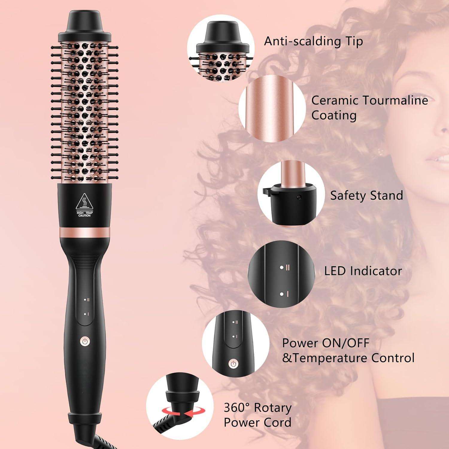 ORANGLES Best Hair Straightening Brush Meinuo Thermal Automatic Rotating Hot Comb and Hair Curler - high resolution display - exposing craftsmanship - Image 2 of 4 | built for everyone | Best Hair Straightening Brush Meinuo Thermal Automatic Rotating Hot Comb and Hair Curler for sale Georgia | Free Shipping ORANGLES