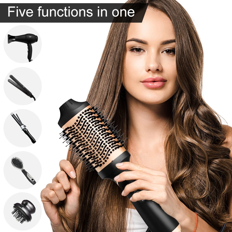 Hair Straightener Brush One Step Hot Air Dryer with Fast Styling and Ergonomic Design