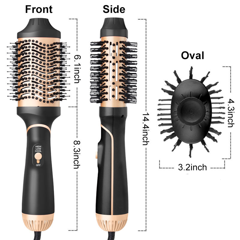 ORANGLES Hair Straightener Brush One Step Hot Air Dryer with Fast Styling and Ergonomic Design - detailed closeup view - illustrating benefits - Image 3 of 3 | created for all | Shop Hair Straightener Brush One Step Hot Air Dryer with Fast Styling and Ergonomic Design North Carolina | Free Shipping ORANGLES