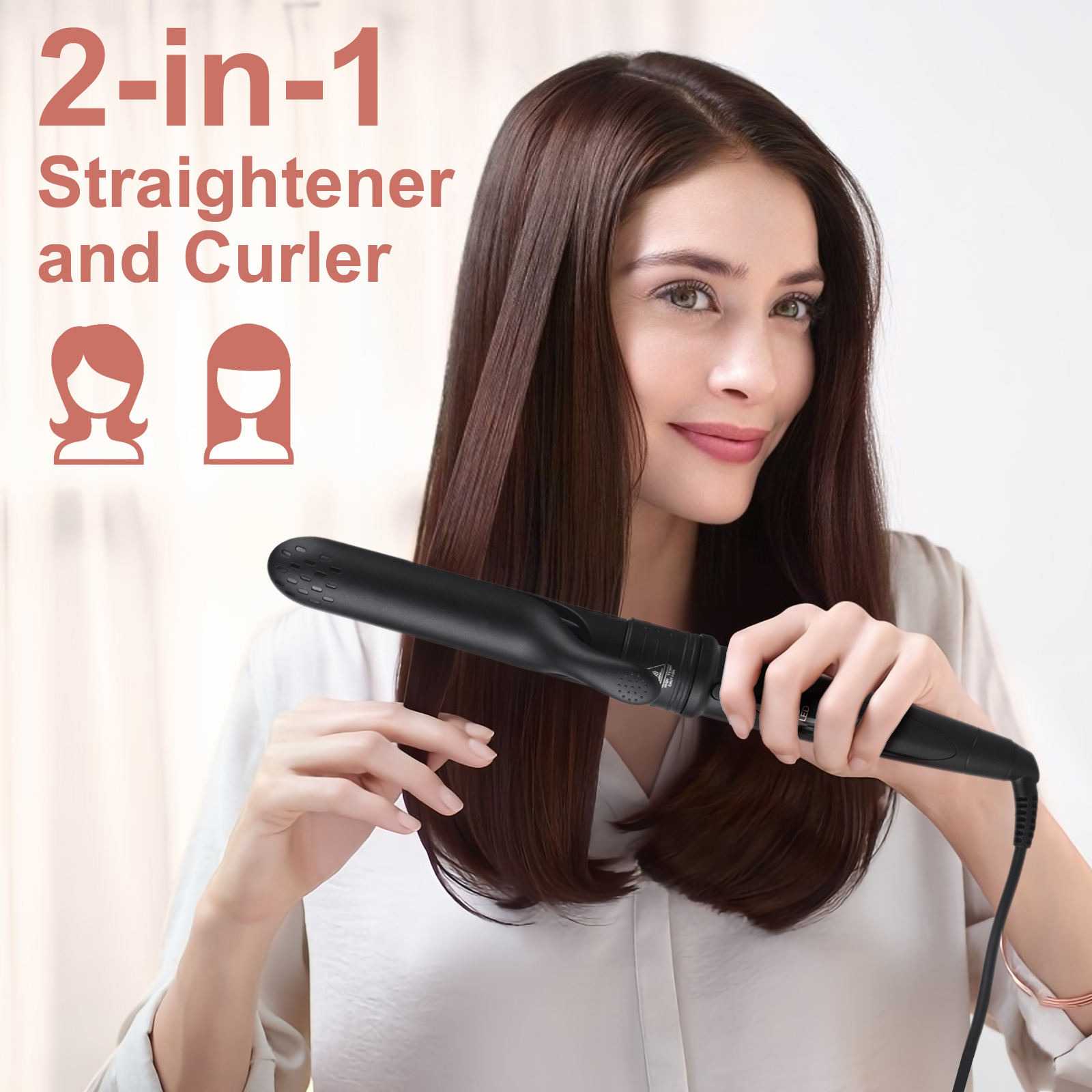 ORANGLES Dyson Hair Straightener 5‑in‑1 Interchangeable Curling Iron Set LED Electric Straightener and Curler - angled perspective - presenting advantages - Image 4 of 5 | fits any environment | Purchase Dyson Hair Straightener 5‑in‑1 Interchangeable Curling Iron Set LED Electric Straightener and Curler Michigan | Free Shipping ORANGLES