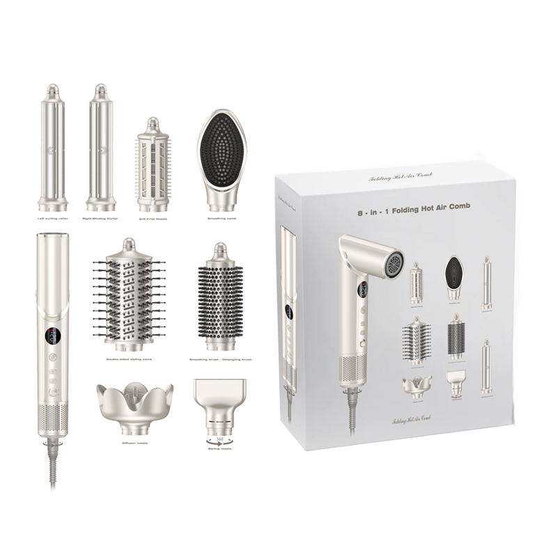 ORANGLES Hair Styler 1600W 8‑in‑1 Ceramic Ionic Dryer with Brushes and Curling Iron for Salon Styling - detailed closeup view - illustrating benefits - Image 3 of 3 | created for all | Shop Hair Styler 1600W 8‑in‑1 Ceramic Ionic Dryer with Brushes and Curling Iron for Salon Styling North Carolina | Free Shipping ORANGLES