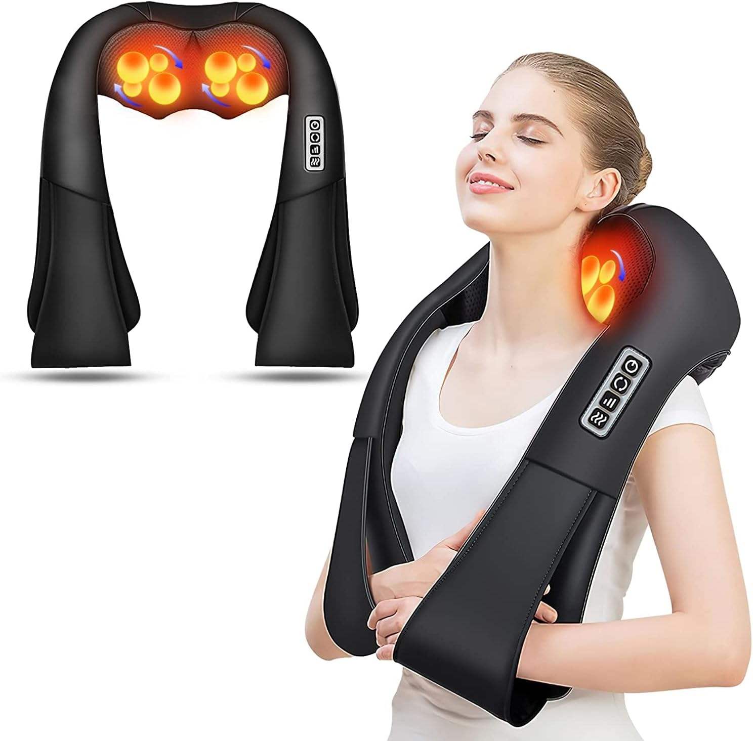 ORANGLES Shiatsu Back Massager Pillow – Heated Deep Tissue Neck & Shoulder Relief - high resolution display - exposing craftsmanship - Image 2 of 6 | built for everyone | Shiatsu Back Massager Pillow – Heated Deep Tissue Neck & Shoulder Relief for sale Georgia | Free Shipping ORANGLES