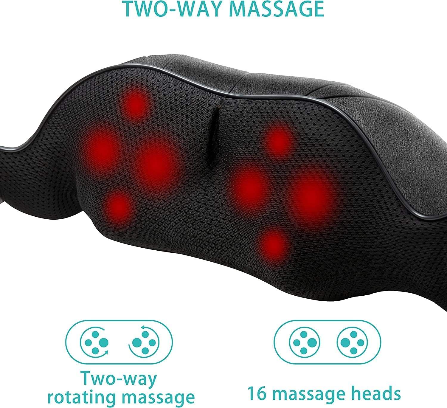 ORANGLES Shiatsu Back Massager Pillow – Heated Deep Tissue Neck & Shoulder Relief - angled perspective - presenting advantages - Image 4 of 6 | fits any environment | Purchase Shiatsu Back Massager Pillow – Heated Deep Tissue Neck & Shoulder Relief Michigan | Free Shipping ORANGLES