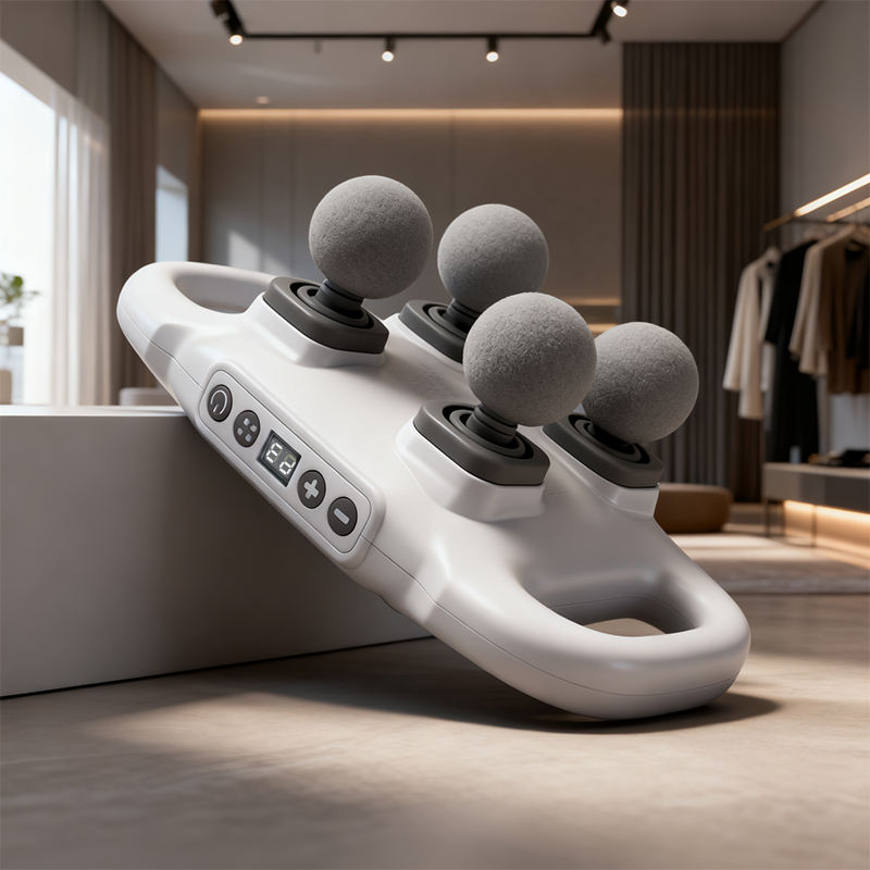 Portable Percussion Massage Gun – 4 Heads, 5 Speeds for Deep Tissue Relief