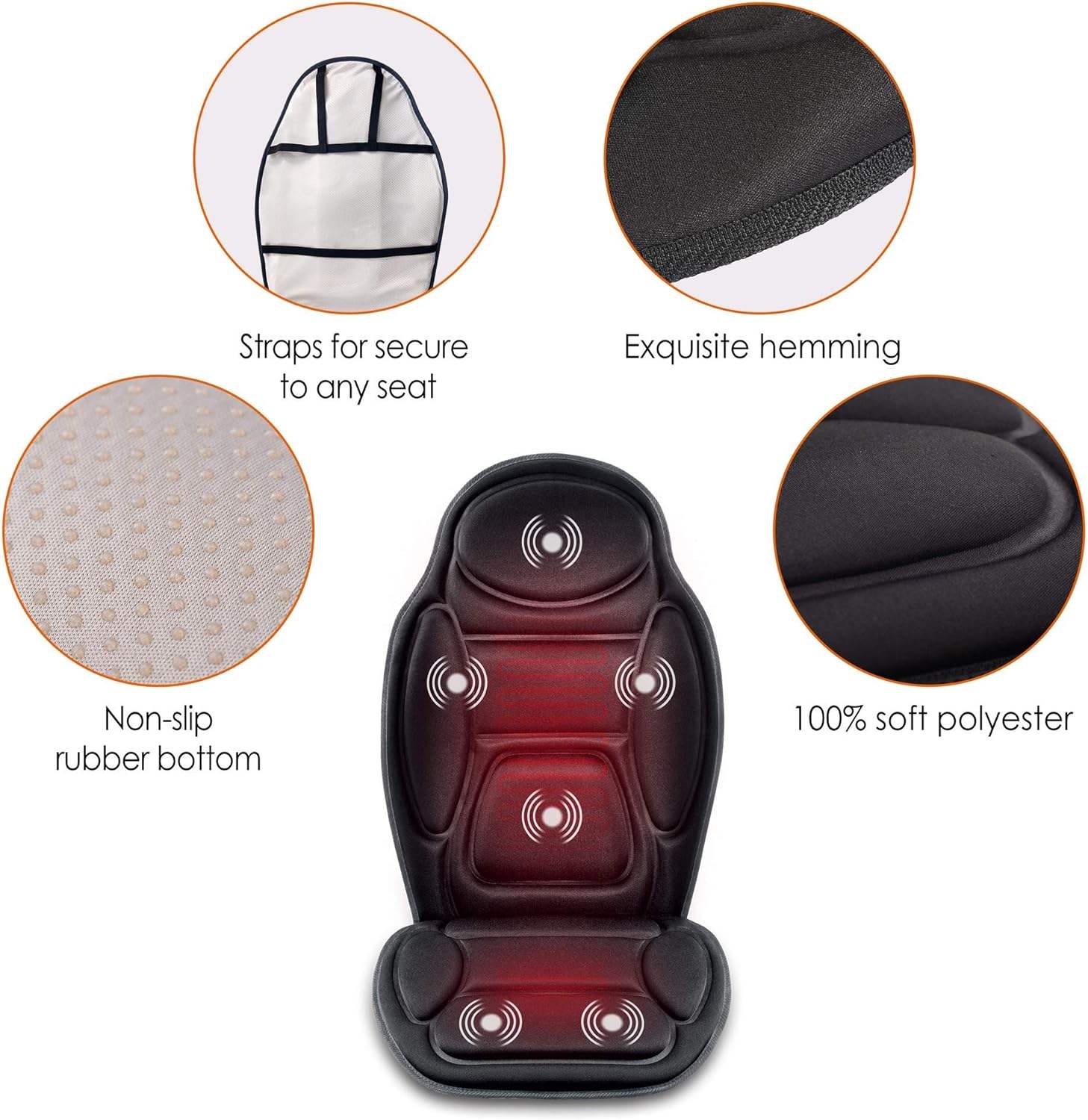 ORANGLES Best Back Massager Phenitech Heated Vibration Cushion with 5 Motors and 5 Modes - elegant presentation - exhibiting components - Image 6 of 6 | ideal for home | Discount on Best Back Massager Phenitech Heated Vibration Cushion with 5 Motors and 5 Modes Virginia | Free Shipping ORANGLES