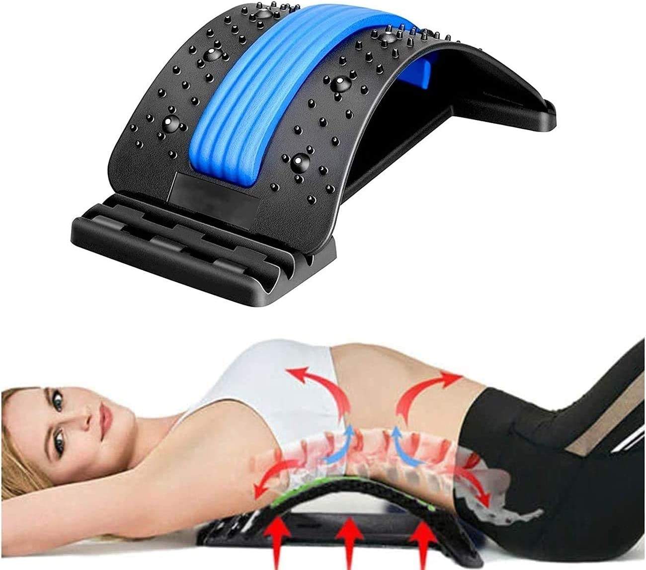 Lumbar Traction Device Stepless Gear Adjustment ABS Back Massager Stretcher