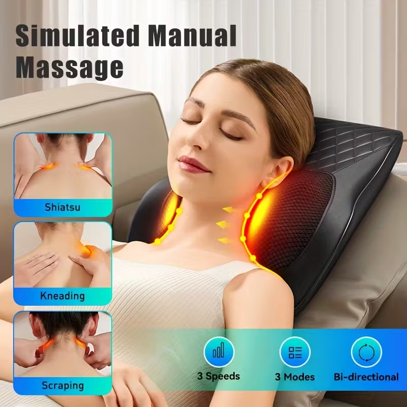 ORANGLES Neck Massage Pillow Smart Electric Cushion for Neck and Back Relief - high resolution display - exposing craftsmanship - Image 2 of 6 | built for everyone | Neck Massage Pillow Smart Electric Cushion for Neck and Back Relief for sale Georgia | Free Shipping ORANGLES