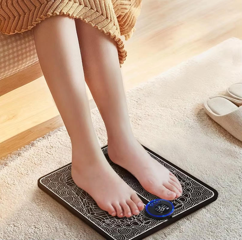 Foot and Calf Massager Phenitech EMS Shiatsu TENS Scrubber Mat Device for Pain Relief and Circulation