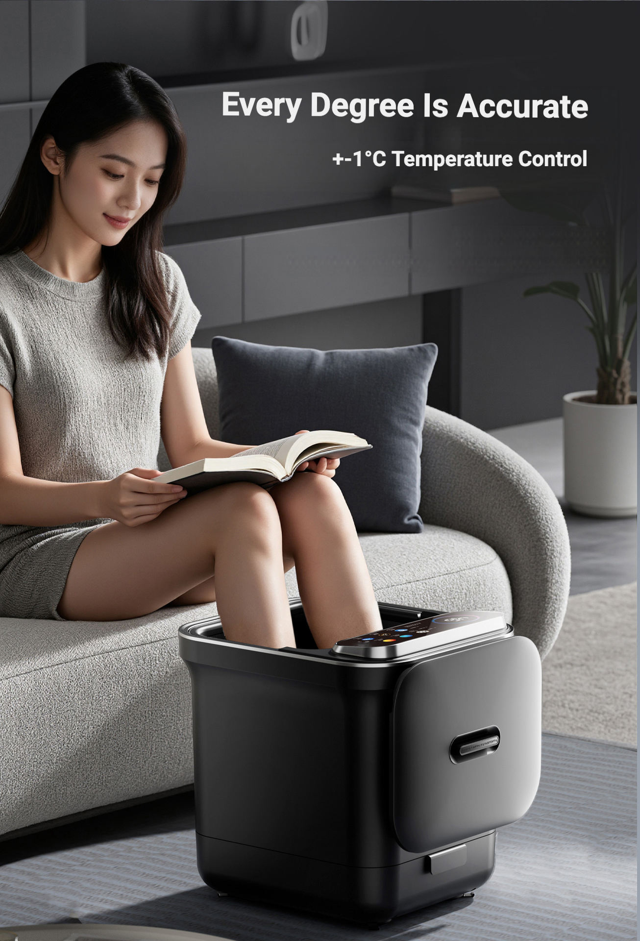 ORANGLES Foot Spa Machine Multifunctional Electric Touch Screen Heat and Bubble Jets for Relaxation - detailed closeup view - illustrating benefits - Image 3 of 3 | created for all | Shop Foot Spa Machine Multifunctional Electric Touch Screen Heat and Bubble Jets for Relaxation North Carolina | Free Shipping ORANGLES