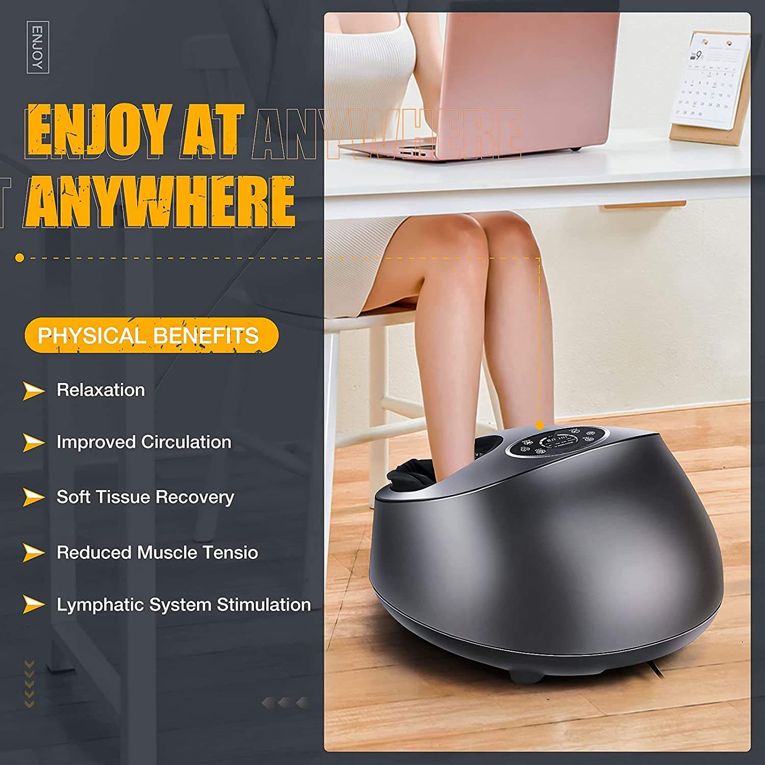 ORANGLES Shiatsu Foot Massager Air Compression with Adjustable Modes for Pain Relief and Circulation - angled perspective - presenting advantages - Image 4 of 6 | fits any environment | Purchase Shiatsu Foot Massager Air Compression with Adjustable Modes for Pain Relief and Circulation Michigan | Free Shipping ORANGLES