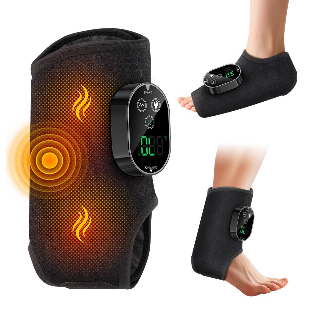 Belt Massager USB Rechargeable Dual Motor Heat and Vibration for Ankle Calf and Arm Relief