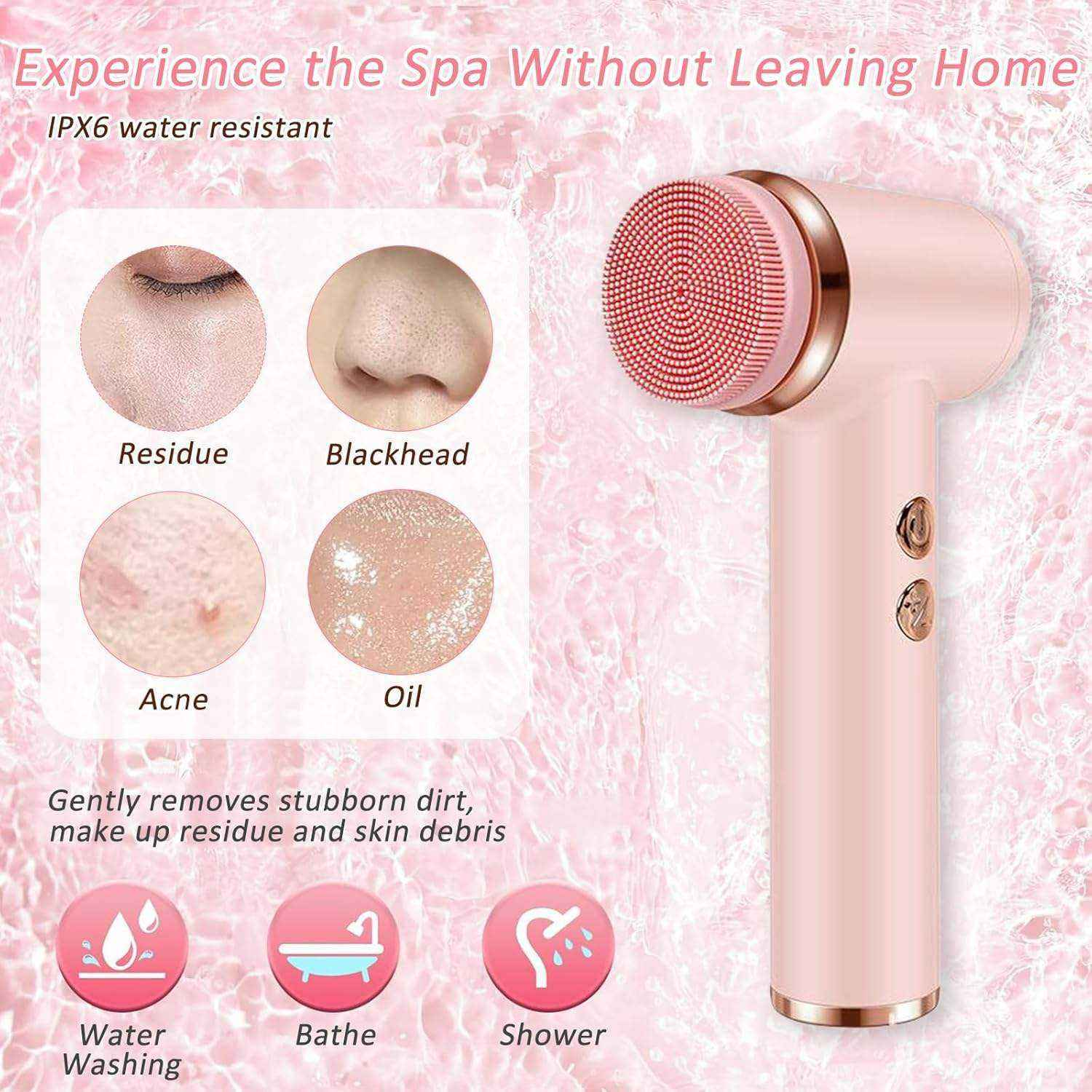 ORANGLES Portable Waterproof Sonic Facial Brush – Rotating Spin Roller Cleanser - high resolution display - exposing craftsmanship - Image 2 of 3 | built for everyone | Portable Waterproof Sonic Facial Brush – Rotating Spin Roller Cleanser for sale Georgia | Free Shipping ORANGLES