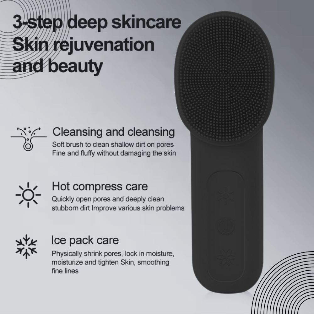 ORANGLES Silicone Sonic Facial Brush – Waterproof Electric Pore Cleaner - detailed closeup view - illustrating benefits - Image 3 of 6 | created for all | Shop Silicone Sonic Facial Brush – Waterproof Electric Pore Cleaner North Carolina | Free Shipping ORANGLES