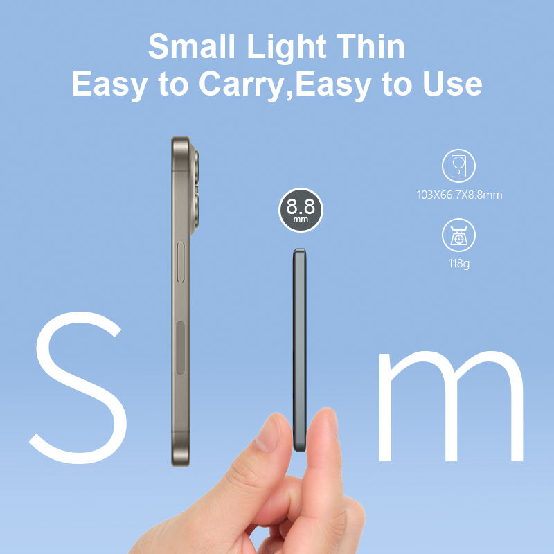 ORANGLES Ultra Slim Mag Wireless Power Bank – 5000mAh Metal Battery Pack - high resolution display - exposing craftsmanship - Image 2 of 6 | built for everyone | Ultra Slim Mag Wireless Power Bank – 5000mAh Metal Battery Pack for sale Georgia | Free Shipping ORANGLES